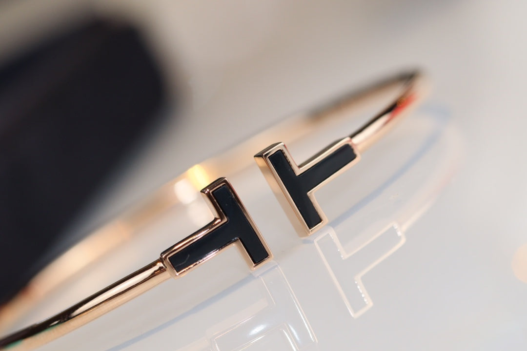 [Regalia Jewels]T BRACELET 1.8MM ONYX PINK GOLD