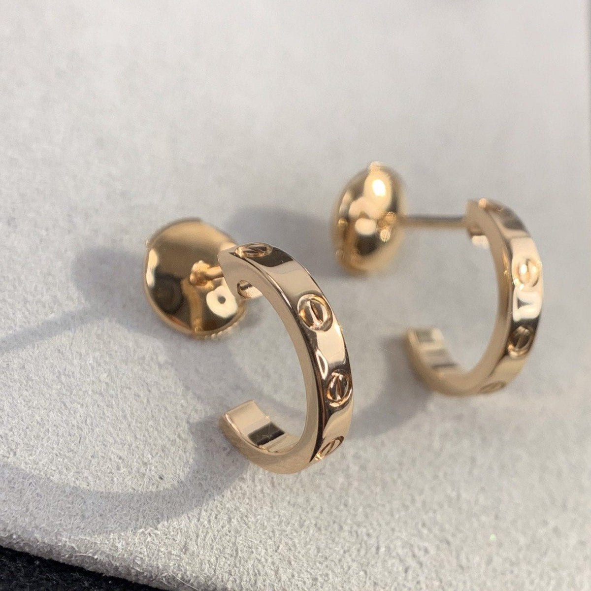 [Regalia Jewelry]LOVE EARRINGS 2.65MM PINK GOLD