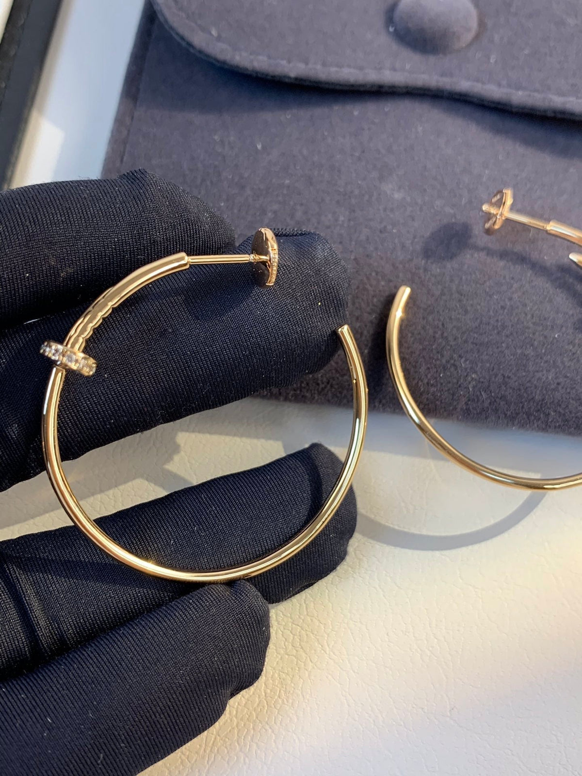 [Regalia Jewelry]JUSTE EARRINGS GOLD DIAMONDS 1.8MM