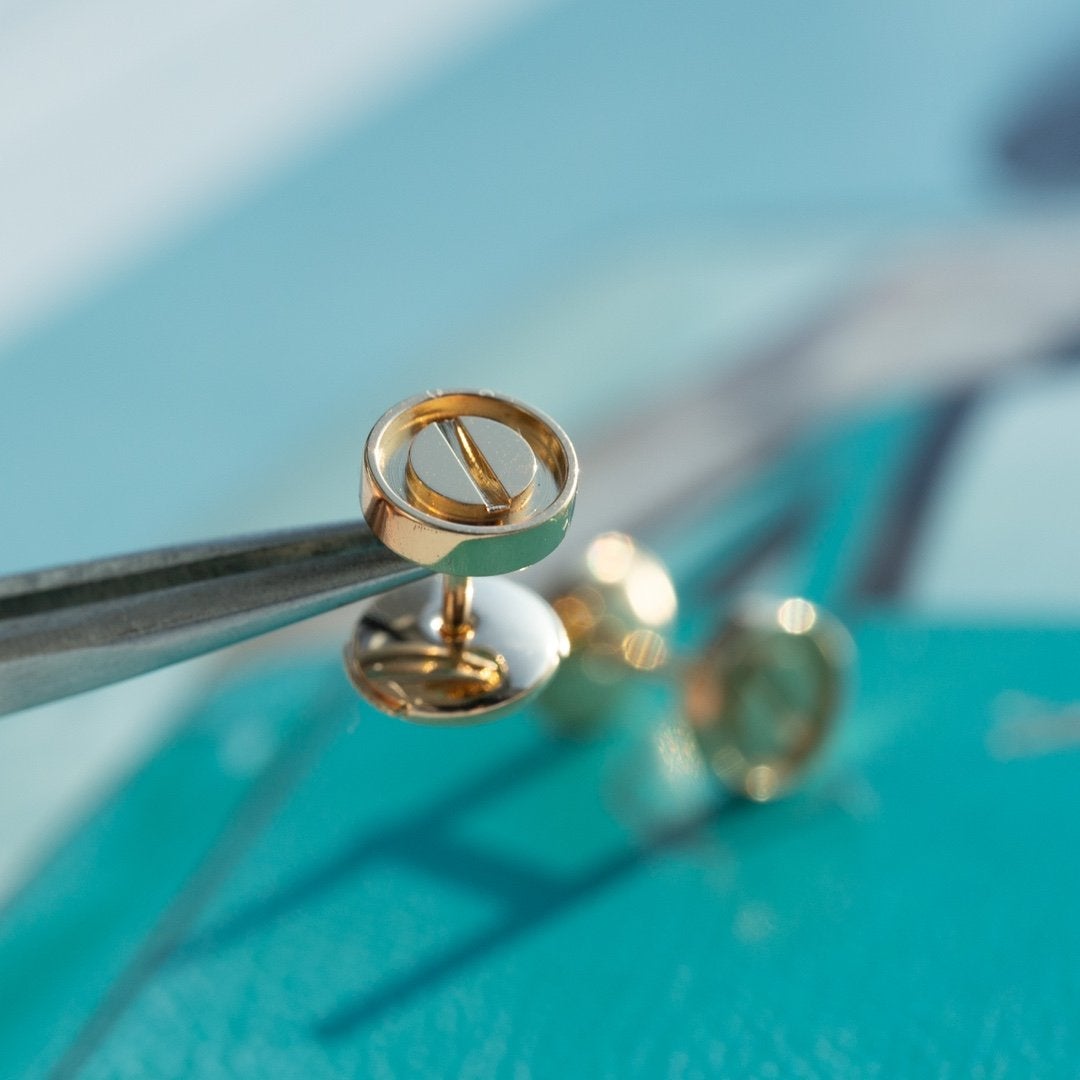 [Regalia Jewelry]LOVE EARRINGS PINK GOLD 10MM
