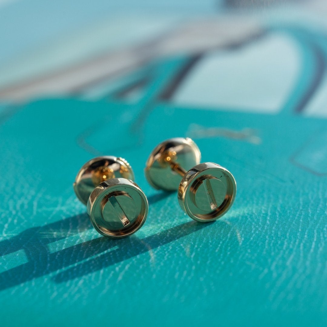 [Regalia Jewelry]LOVE EARRINGS PINK GOLD 10MM
