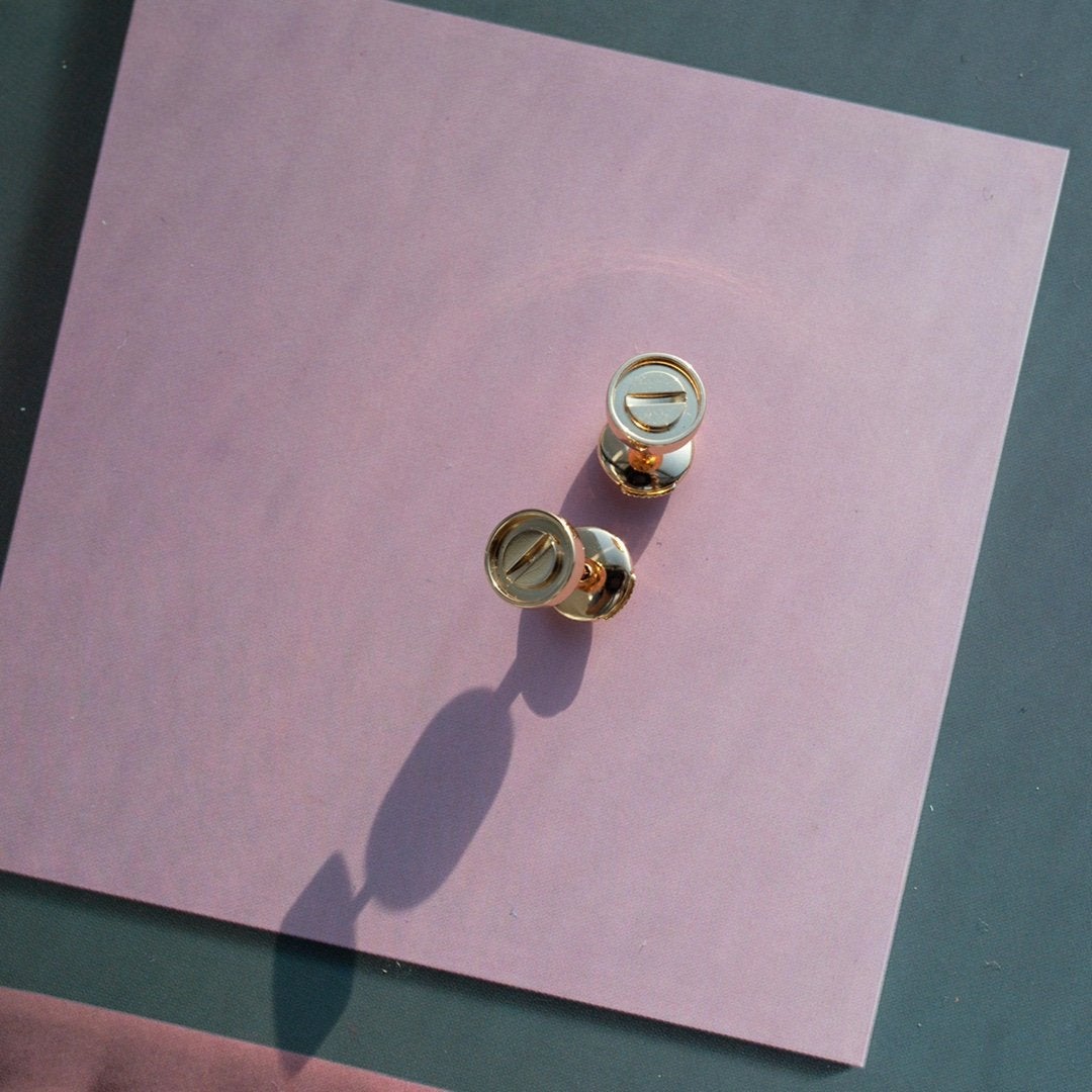 [Regalia Jewelry]LOVE EARRINGS PINK GOLD 10MM