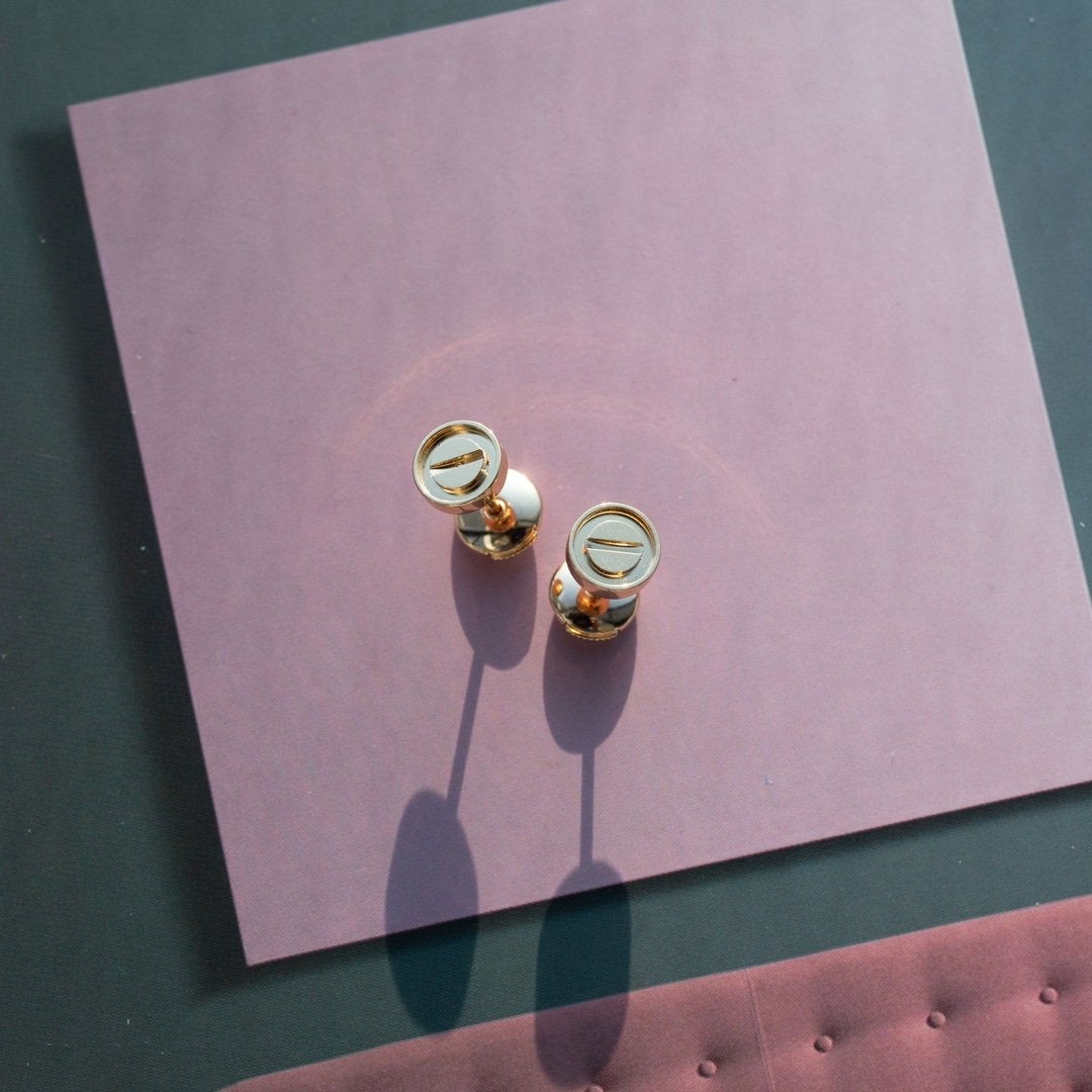 [Regalia Jewelry]LOVE EARRINGS PINK GOLD 10MM