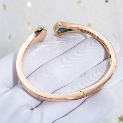 [Regalia Jewelry]DREAM BRACELET OPEN MALACHITE PINK GOLD