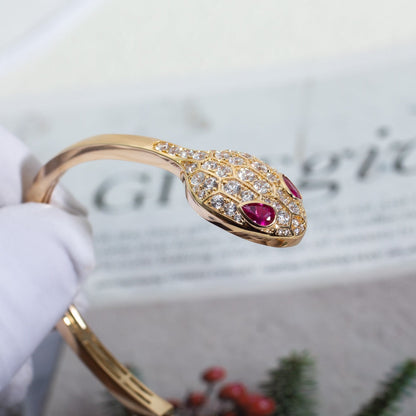 [Regalia Jewelry]SERPENTI BRACELET PINK GOLD DIAMOND DOUBLE SNAKE