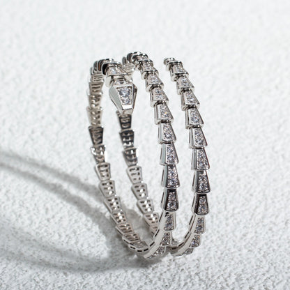 [Regalia Jewelry]SERPENTI BRACELET SILVER DIAMOND DOUBLE ROW