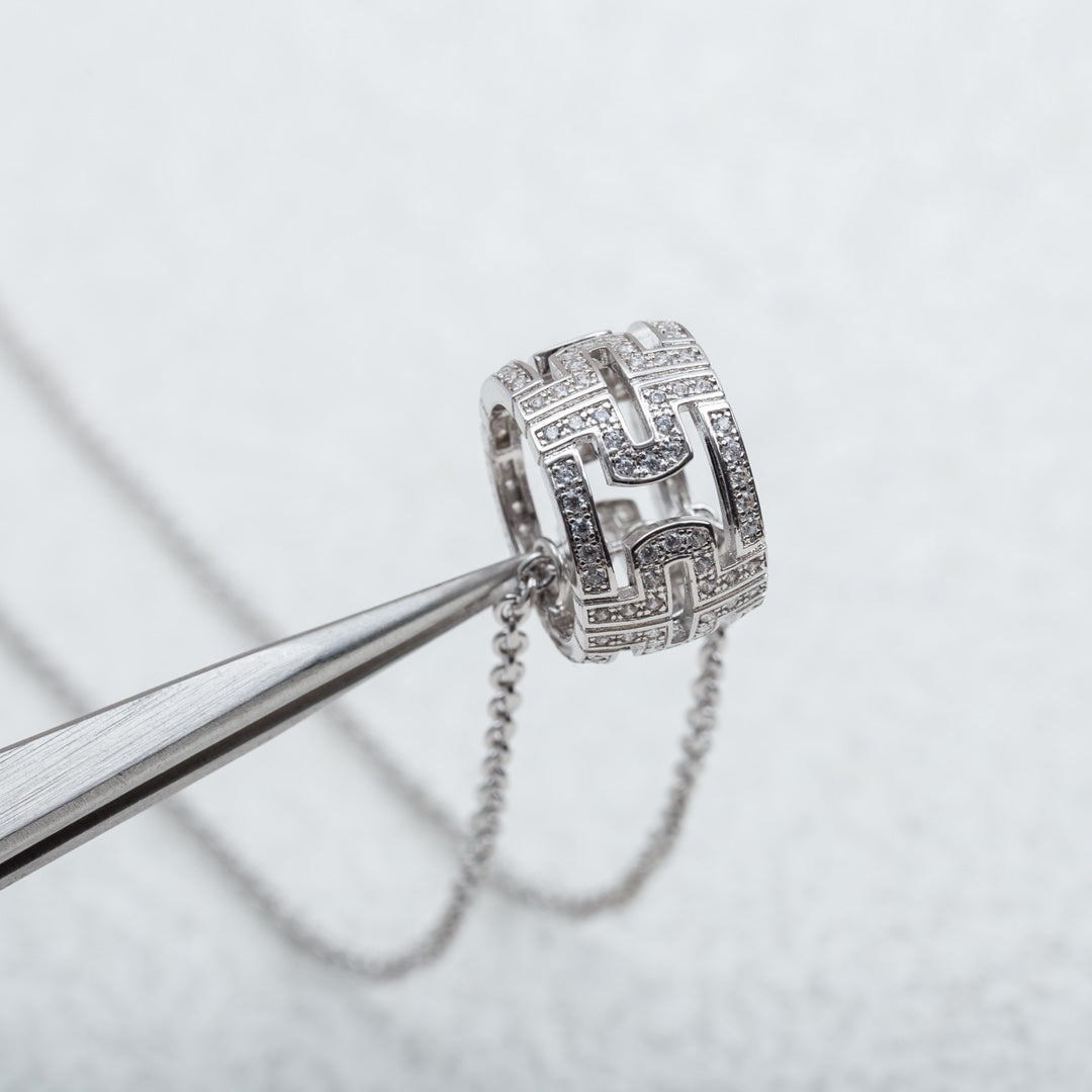 [Regalia Jewelry]PARENTESI NECKLACE SILVER DIAMOND
