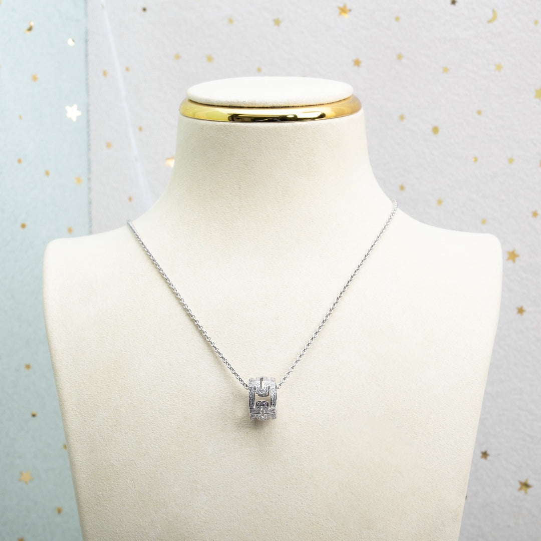 [Regalia Jewelry]PARENTESI NECKLACE SILVER DIAMOND