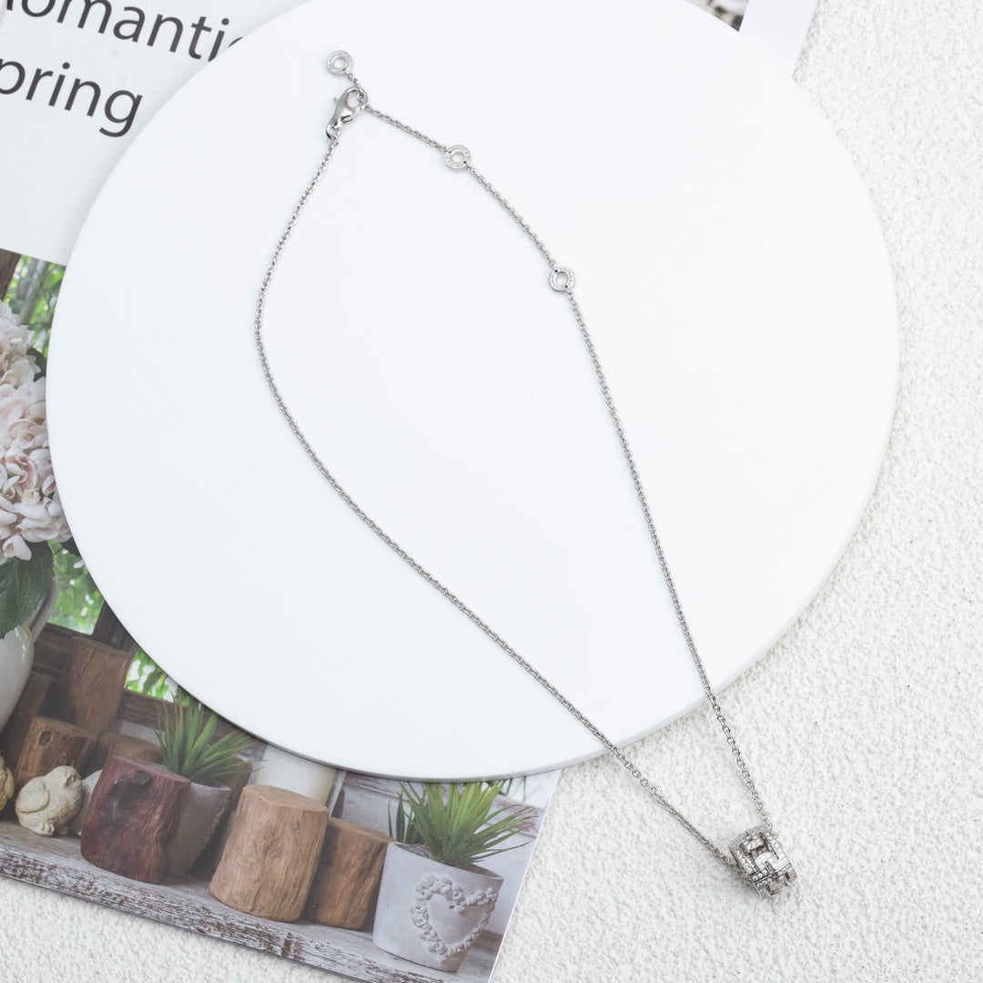 [Regalia Jewelry]PARENTESI NECKLACE SILVER DIAMOND