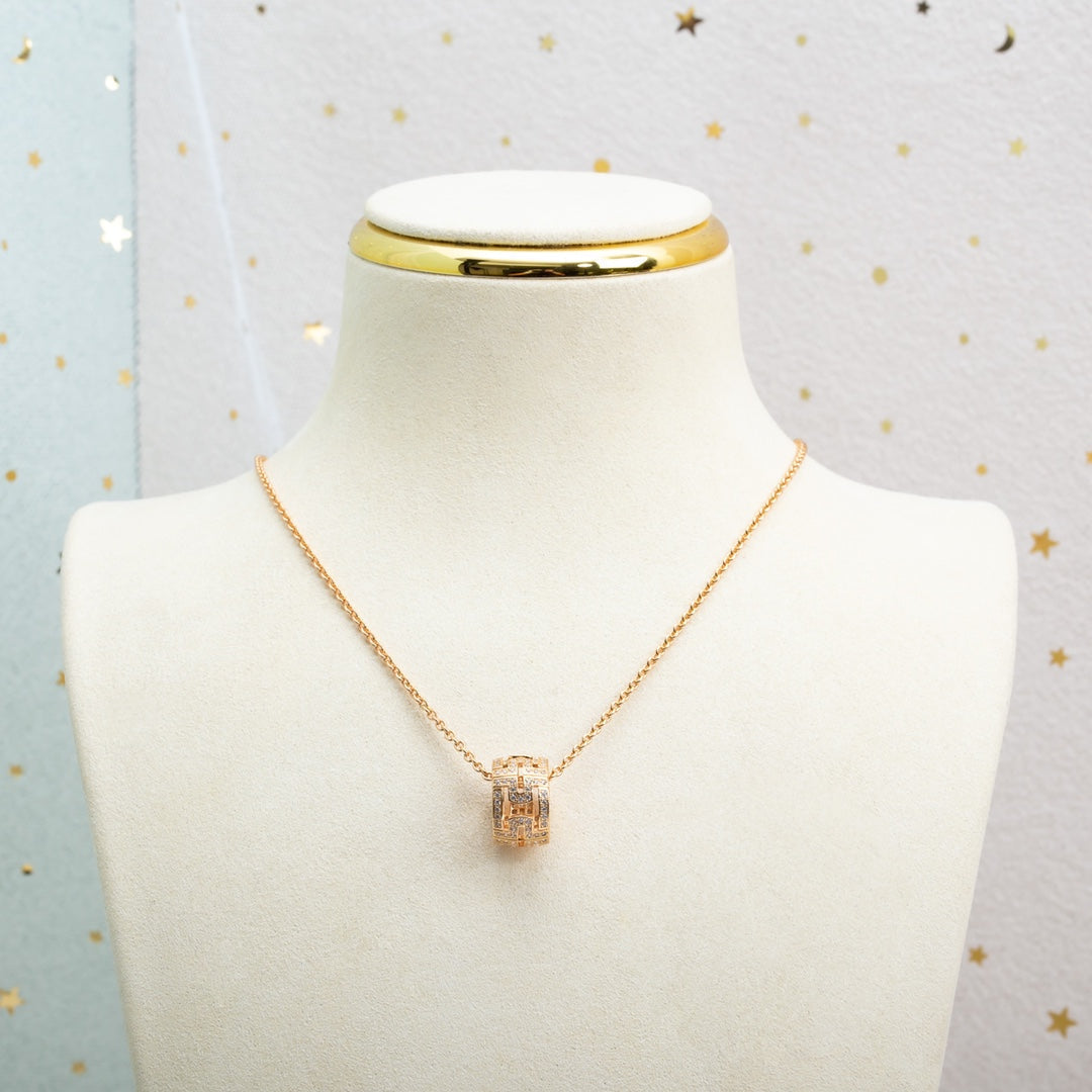 [Regalia Jewelry]PARENTESI NECKLACE PINK GOLD DIAMOND