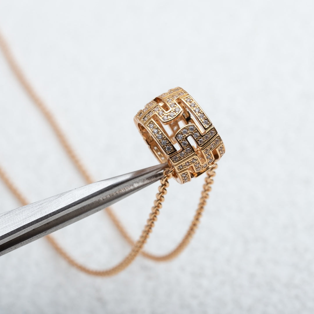 [Regalia Jewelry]PARENTESI NECKLACE PINK GOLD DIAMOND