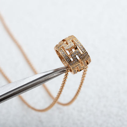 [Regalia Jewelry]PARENTESI NECKLACE PINK GOLD DIAMOND