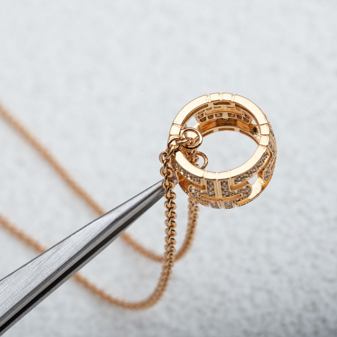 [Regalia Jewelry]PARENTESI NECKLACE PINK GOLD DIAMOND