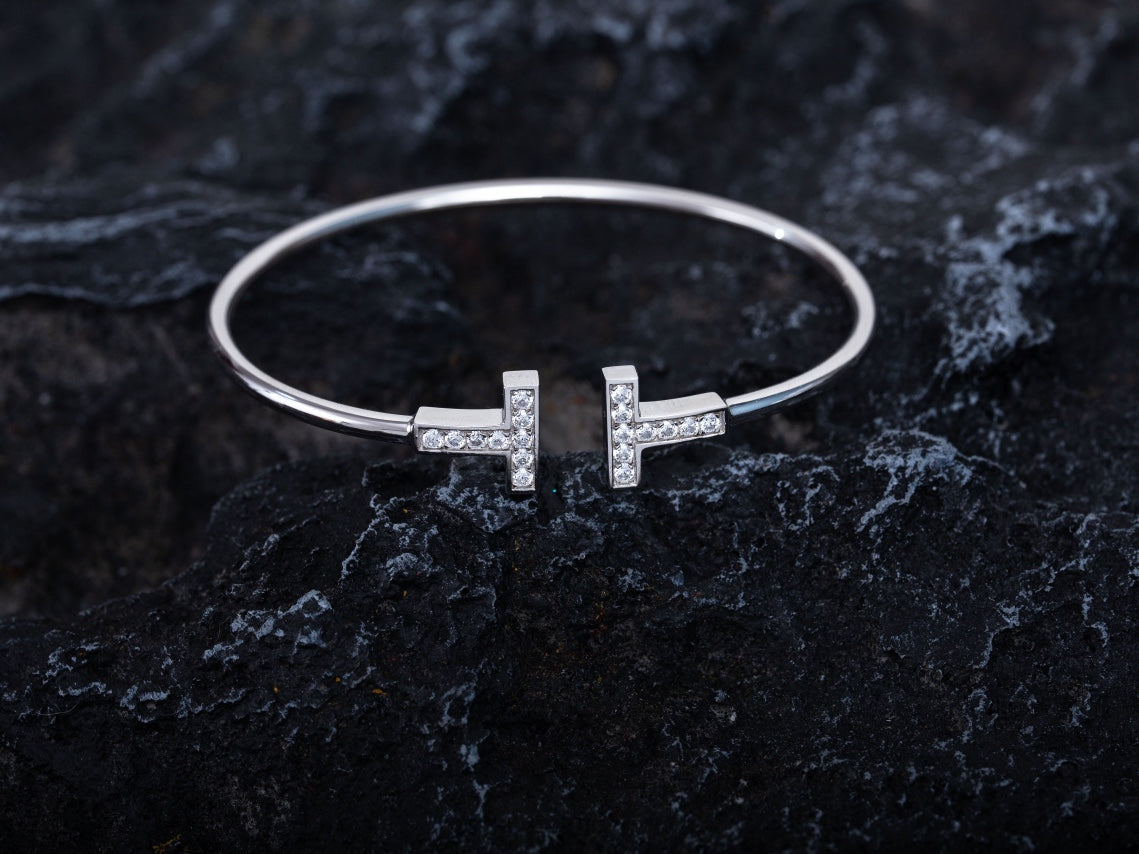[Regalia Jewels]T BRACELET 1.8MM DIAMOND SILVER