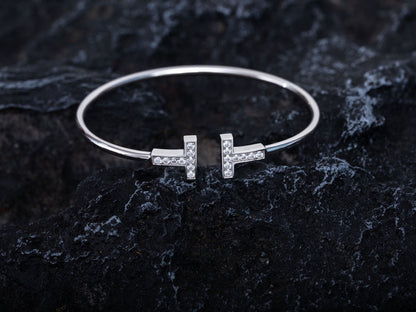 [Regalia Jewels]T BRACELET 1.8MM DIAMOND SILVER