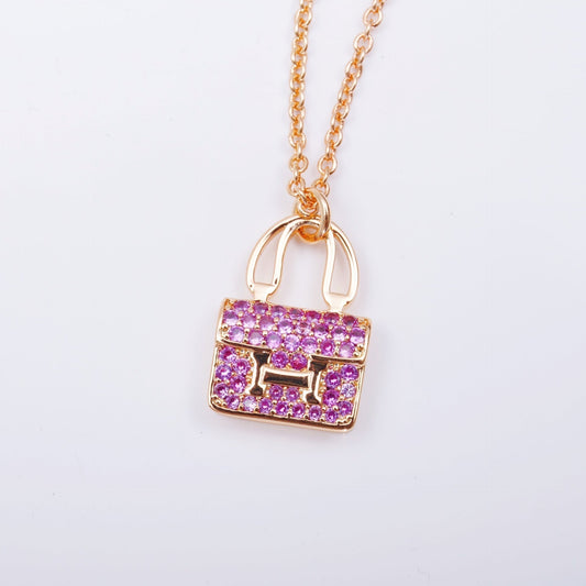 [Regalia Jewelry]CONSTANCE PEDANT PURPLE DIAMOND NECKLACE