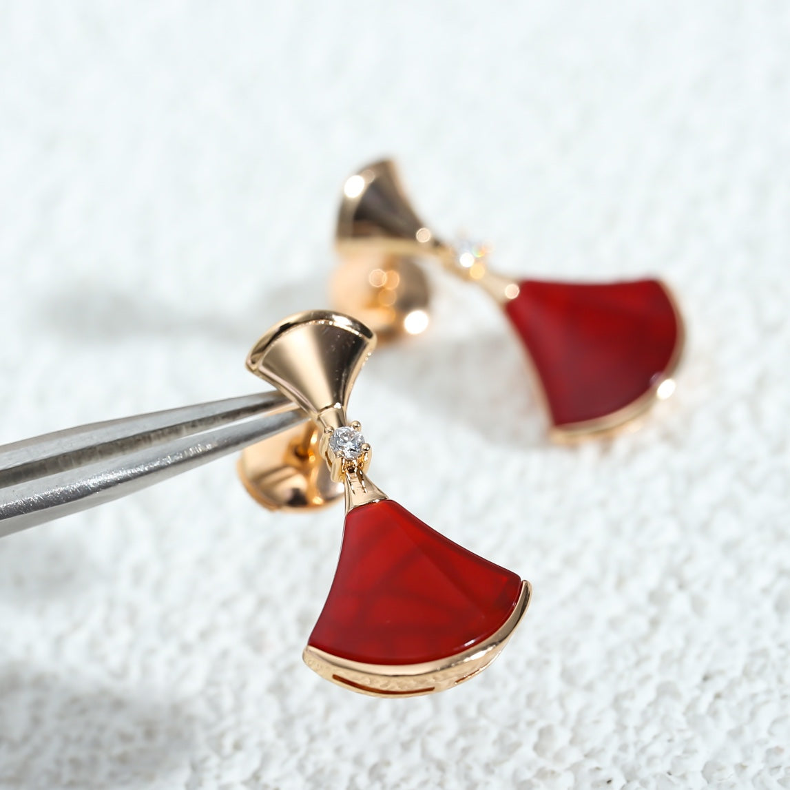 [Regalia Jewelry]DREAM Carnelian PINK GOLD EARRINGS