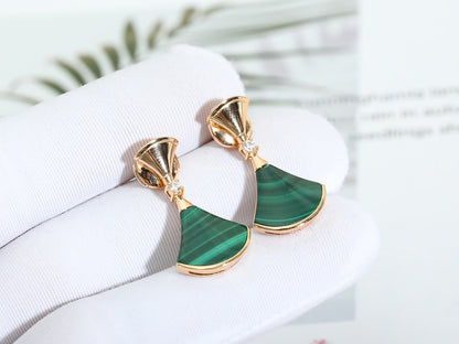 [Regalia Jewelry]DREAM MALACHITE PINK GOLD EARRINGS