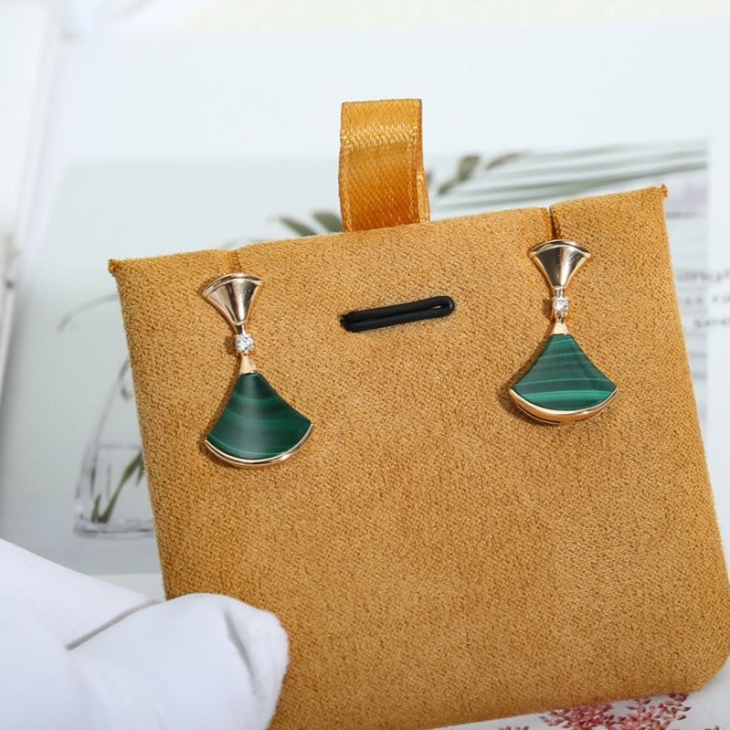 [Regalia Jewelry]DREAM MALACHITE PINK GOLD EARRINGS