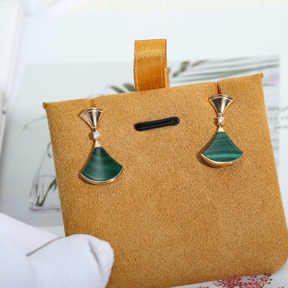 [Regalia Jewelry]DREAM MALACHITE PINK GOLD EARRINGS