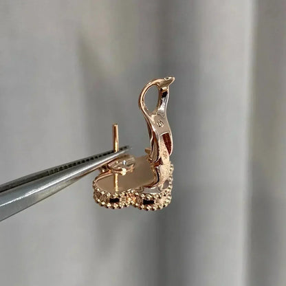 [Regalia Jewelry]CLOVER MEDIUM 1 MOTIFS  PINK MOP DIAMOND EARRINGS