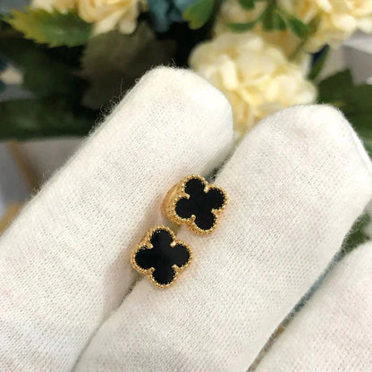 [Regalia Jewelry]CLOVER MINI 9.5MM BLACK MOP EARRINGS