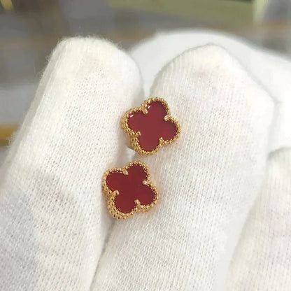 [Regalia Jewelry]CLOVER MINI 9.5MM CARNELIAN EARRINGS