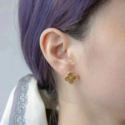 [Regalia Jewelry]CLOVER MEDIUM 1 MOTIFS LASER EARRINGS