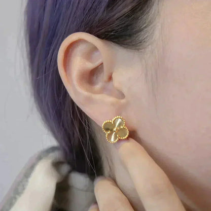 [Regalia Jewelry]CLOVER MEDIUM 1 MOTIFS LASER EARRINGS