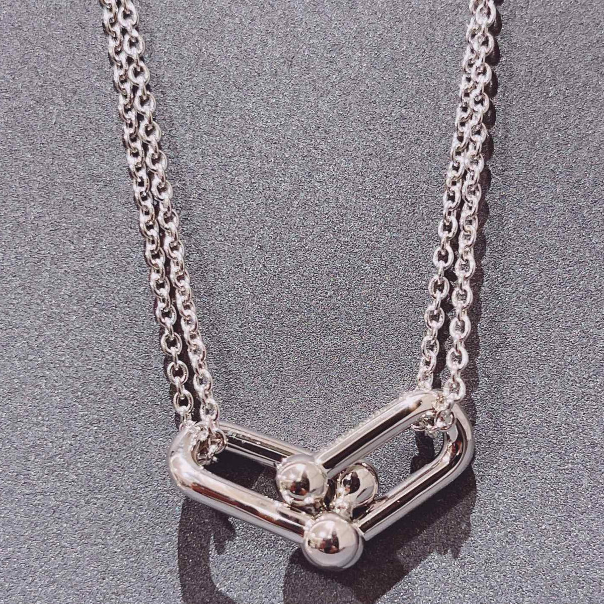 [Regalia Jewels]HARDWEAR DOUBLE LINK PEDANT SILVER NECKLACE