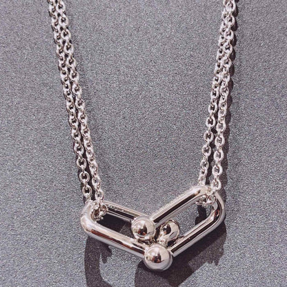 [Regalia Jewels]HARDWEAR DOUBLE LINK PEDANT SILVER NECKLACE