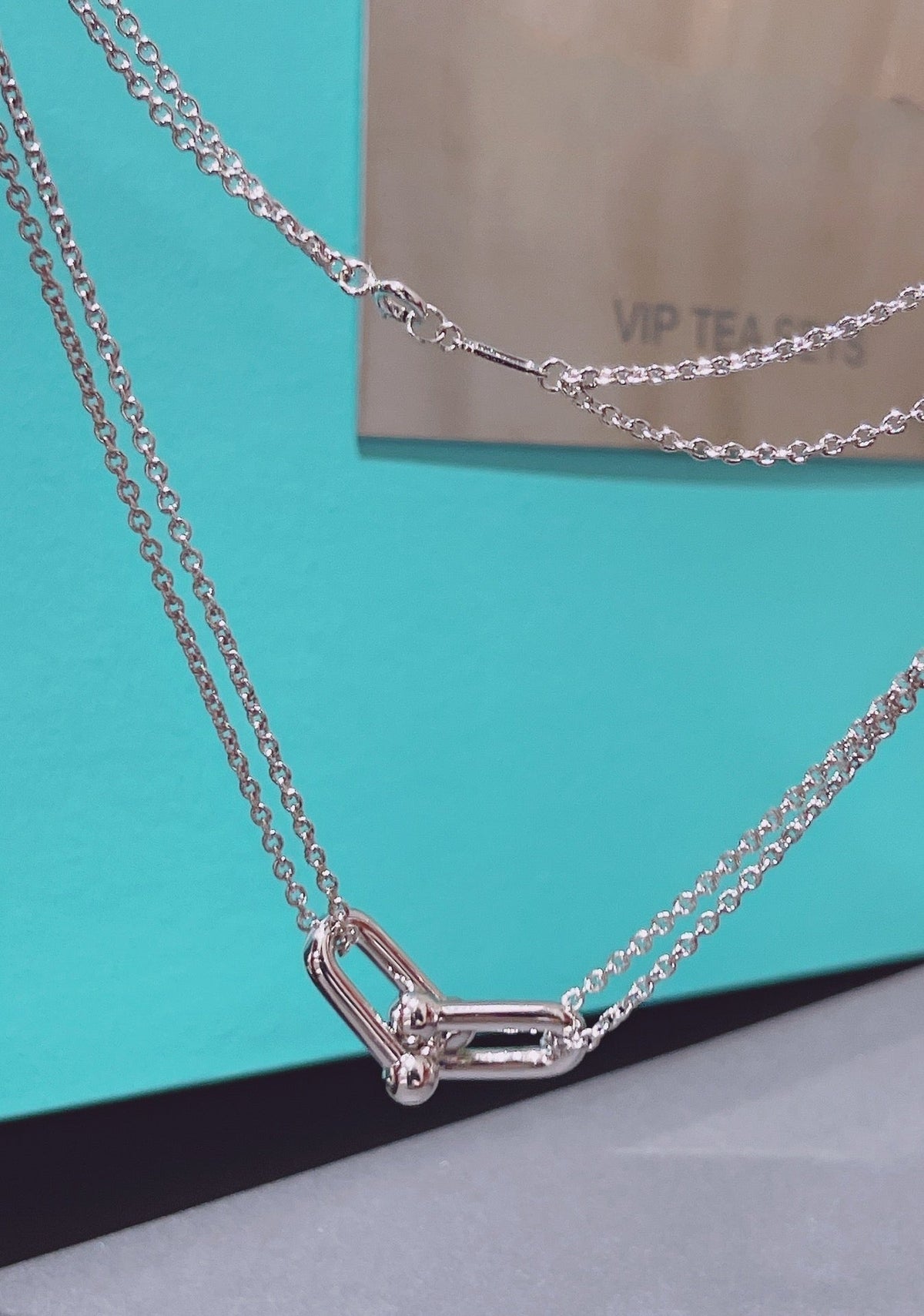 [Regalia Jewels]HARDWEAR DOUBLE LINK PEDANT SILVER NECKLACE