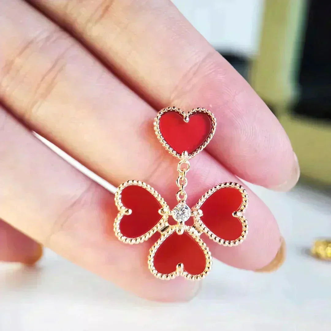 [Regalia Jewelry]SWEET CLOVER CARNELIAN EARRINGS