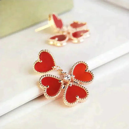 [Regalia Jewelry]SWEET CLOVER CARNELIAN EARRINGS