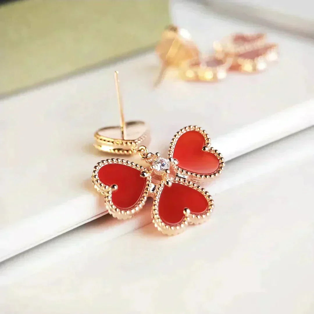 [Regalia Jewelry]SWEET CLOVER CARNELIAN EARRINGS