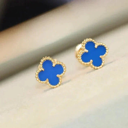 [Regalia Jewelry]CLOVER MINI 9.5MM TURQUOISE EARRINGS