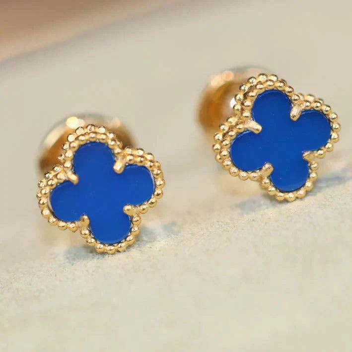 [Regalia Jewelry]CLOVER MINI 9.5MM TURQUOISE EARRINGS