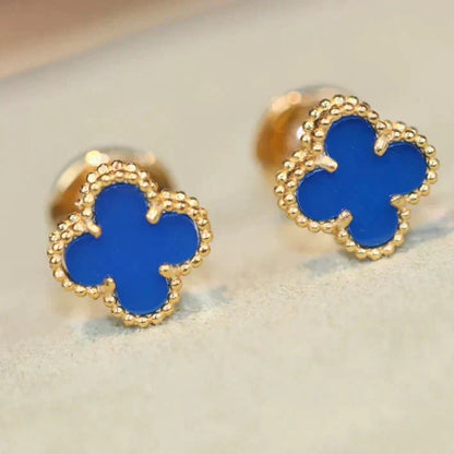 [Regalia Jewelry]CLOVER MINI 9.5MM TURQUOISE EARRINGS