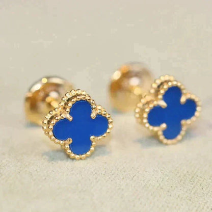 [Regalia Jewelry]CLOVER MINI 9.5MM TURQUOISE EARRINGS