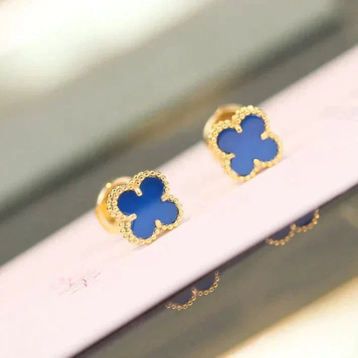 [Regalia Jewelry]CLOVER MINI 9.5MM TURQUOISE EARRINGS