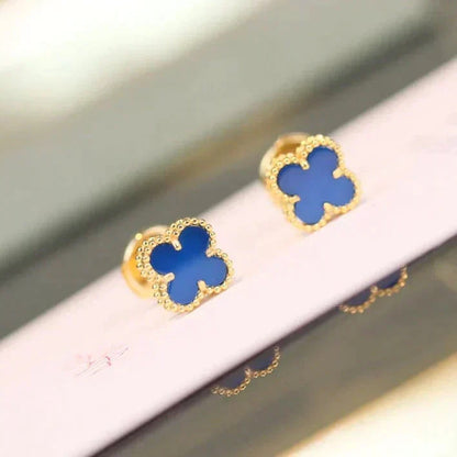 [Regalia Jewelry]CLOVER MINI 9.5MM TURQUOISE EARRINGS