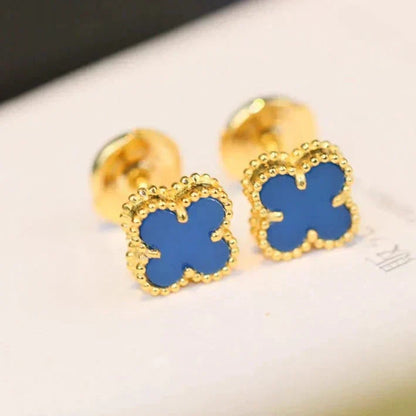 [Regalia Jewelry]CLOVER MINI 9.5MM TURQUOISE EARRINGS