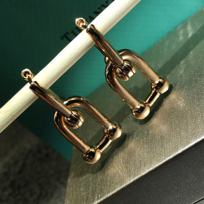 [Regalia Jewels]HARDWARE DROP EARRINGS DOUBLE LINK