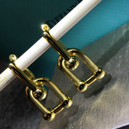 [Regalia Jewels]HARDWARE DROP EARRINGS DOUBLE LINK