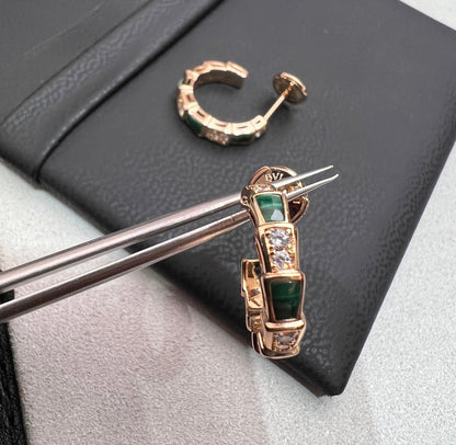 [Regalia Jewelry]SERPENTI MALACHITE PINK GOLD EARRINGS