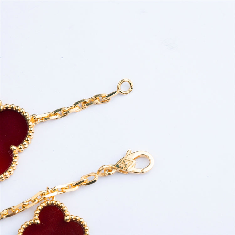 [Regalia Jewelry]CLOVER BRACELET 5 MOTIFS CARNELIAN TIGER EYE