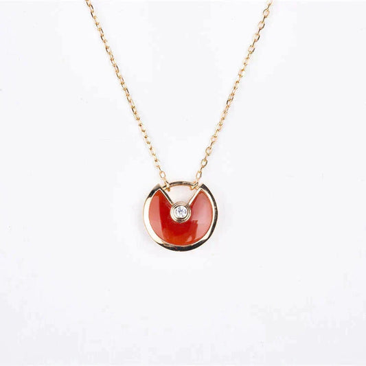 [Regalia Jewelry]AMULETTE GOLD CARNELIAN ONYX NECKLACE