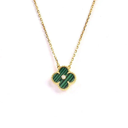 [Regalia Jewelry]CLOVER 15MM DIAMOND TURQUOISE NECKLACE