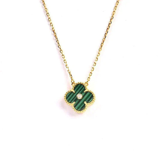 [Regalia Jewelry]CLOVER 15MM DIAMOND TURQUOISE NECKLACE