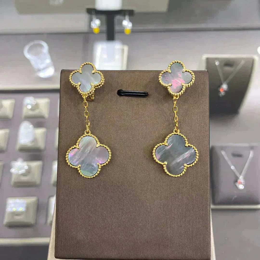 [Regalia Jewelry]CLOVER 2 MOTIFS  EARRINGS (MULTIPLE CHOICESC